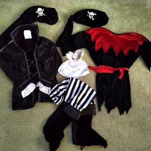 Two Toddlers Pirates Costumes - 7 Pieces in total